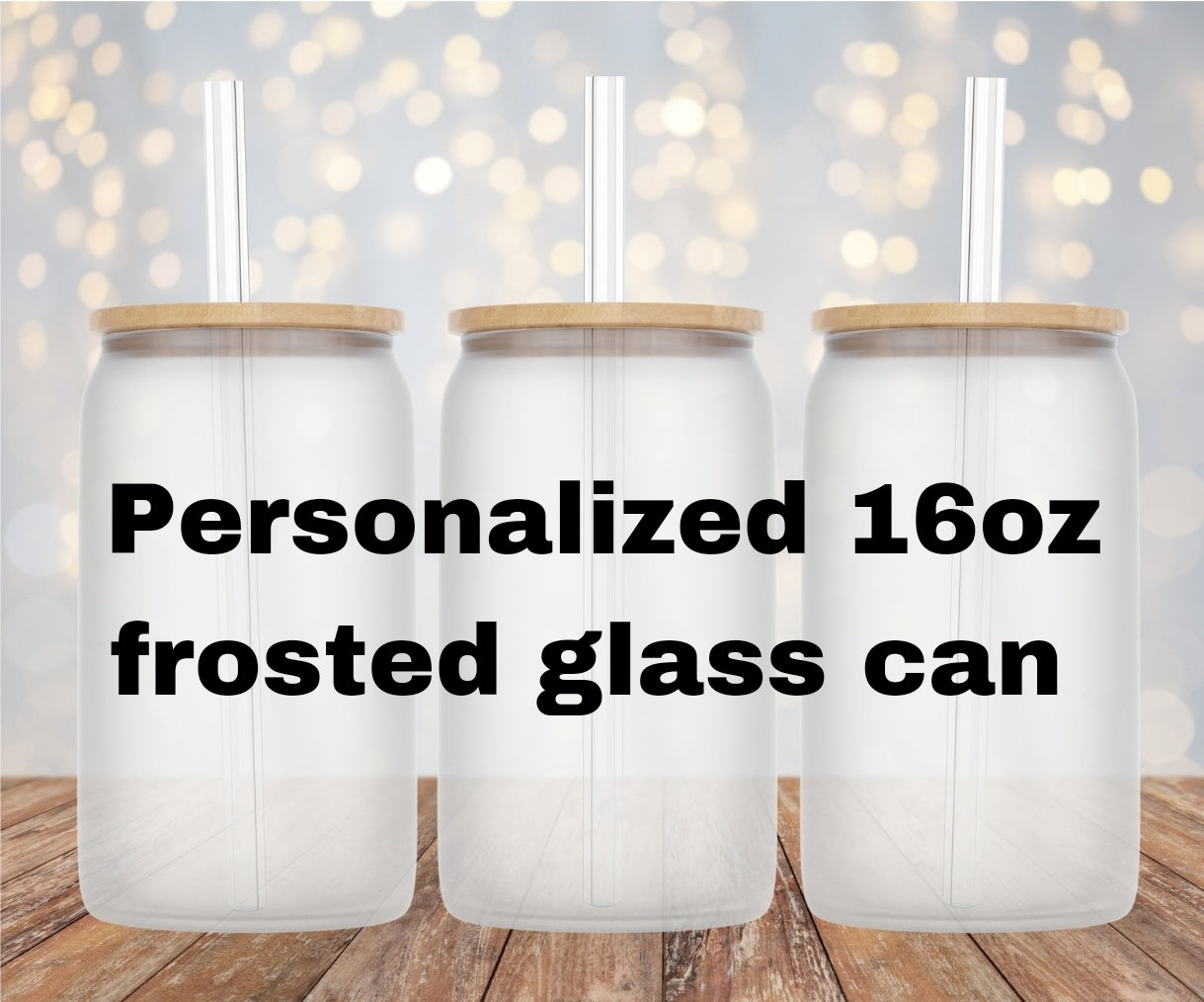 Personalized frosted 16oz glass can